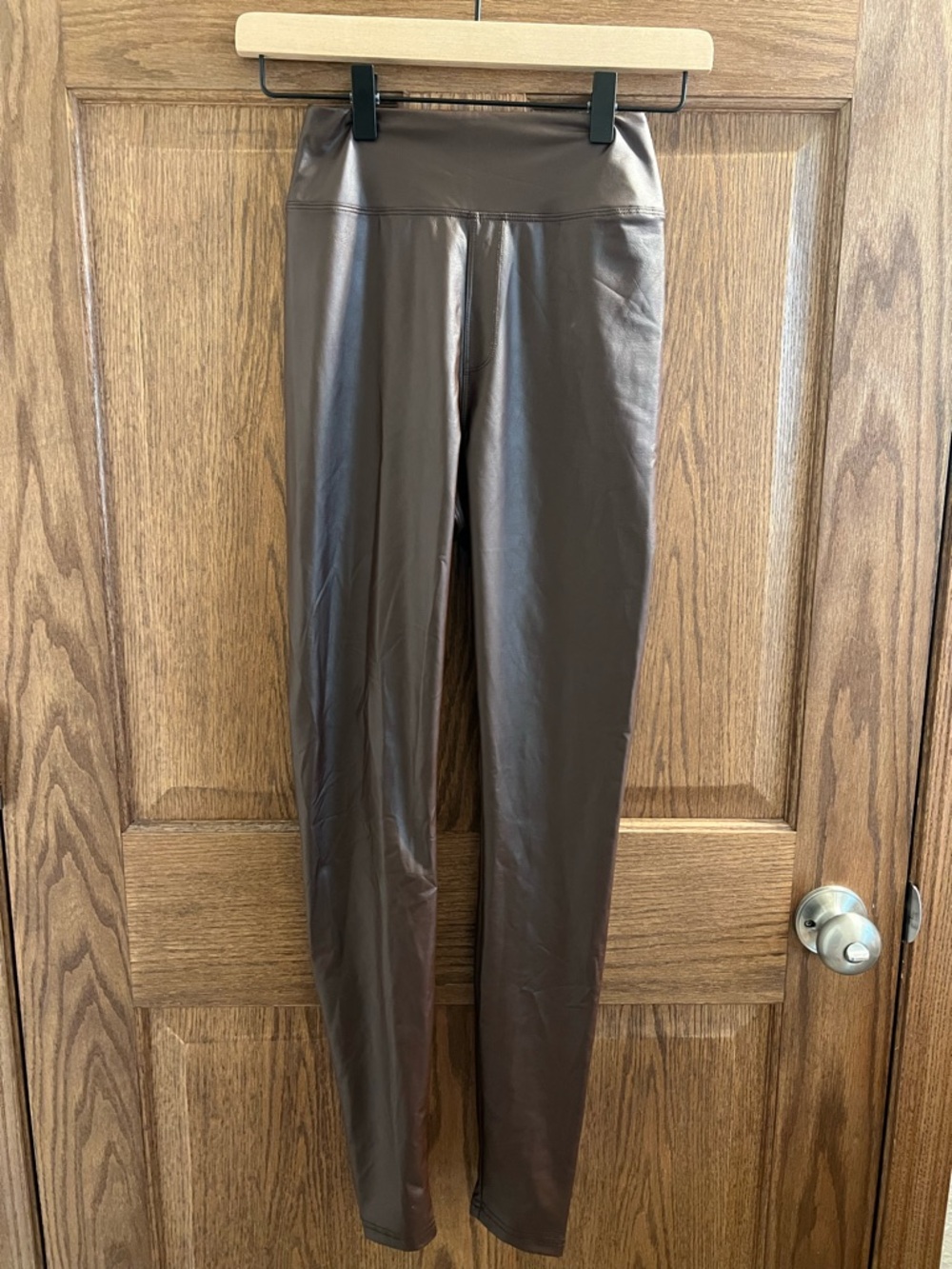 Faux Leather High-Waist Leggings - Dark Brown Aerie